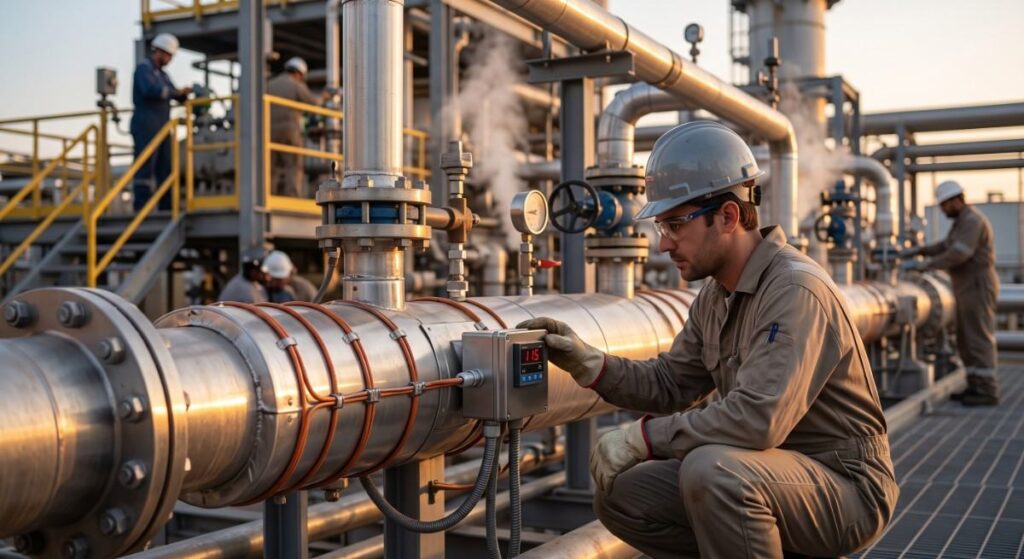 Heat Tracing for Viscous Fluids: How to Maintain Flow Temperature